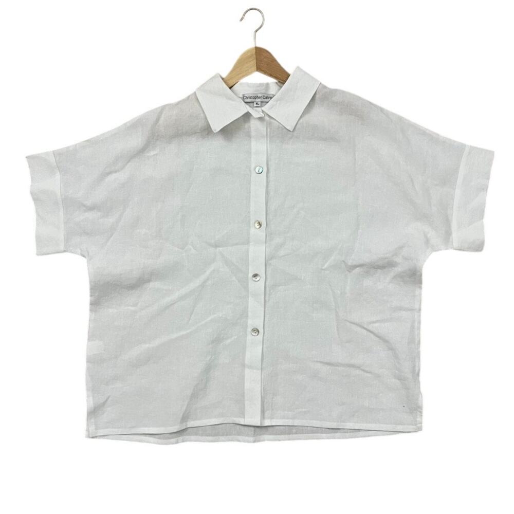 Christopher Calvin Linen Button Front Shirt Women Size XL